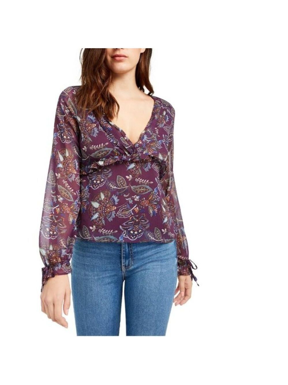 Q + A Ruffle V-Neck Blouse